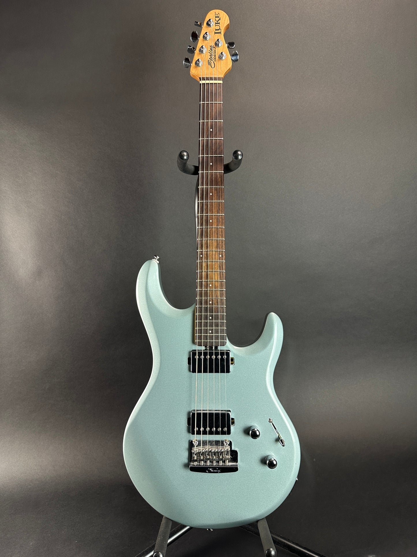 Full front of Used Sterling Steve Lukather Signature Blue.