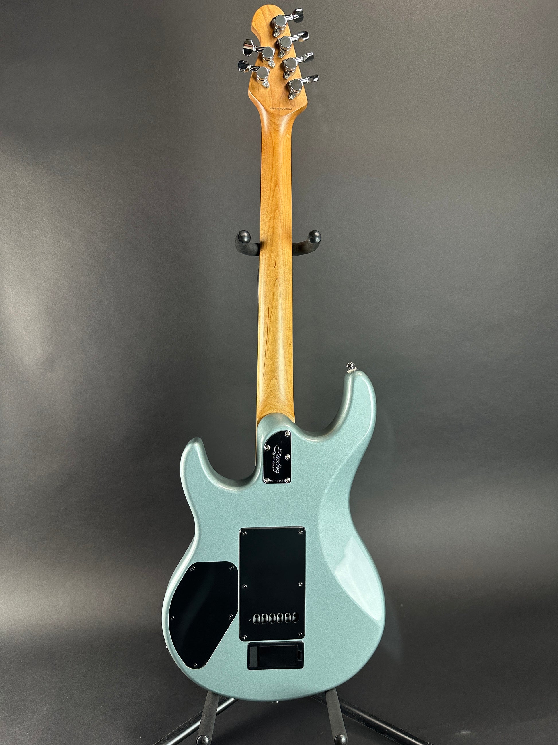 Full back of Used Sterling Steve Lukather Signature Blue.