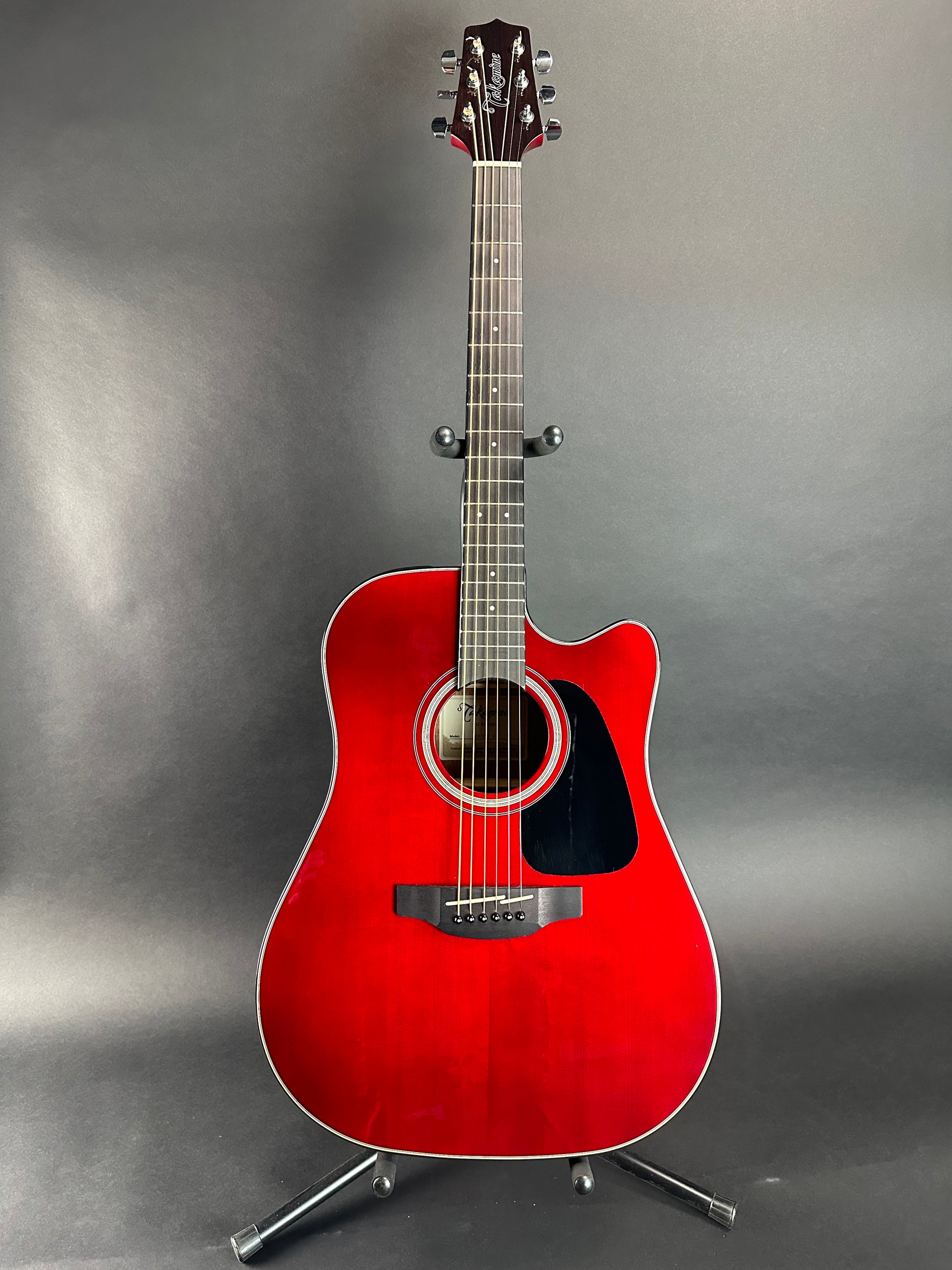 Full front of Used Takamine GD30CE Red.