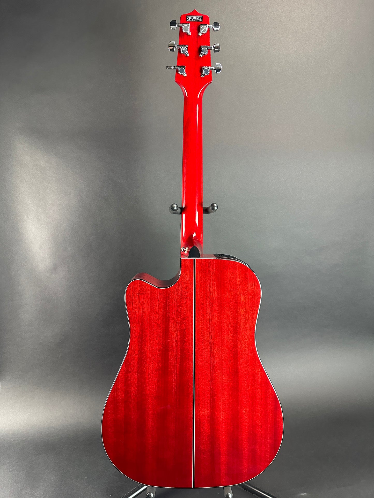 Full back of Used Takamine GD30CE Red.