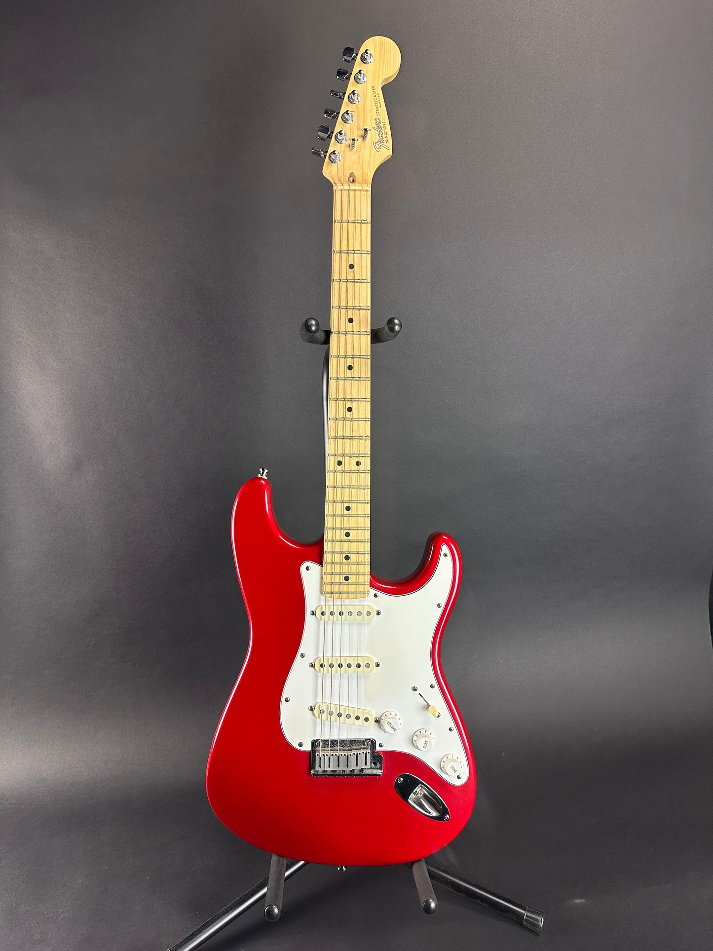 Full front of Used 1992 Fender USA Strat Red.