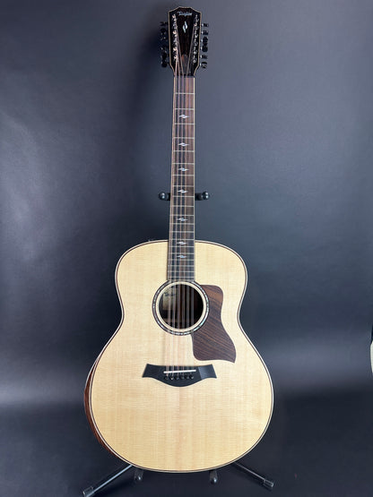 Full front of Used Taylor 858e 12 String Builder's Edition.