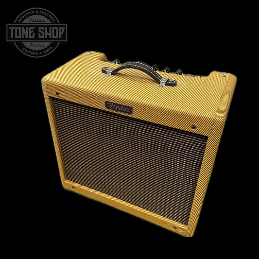 Front of Used Fender Blues Junior Lacquerd Tweed.
