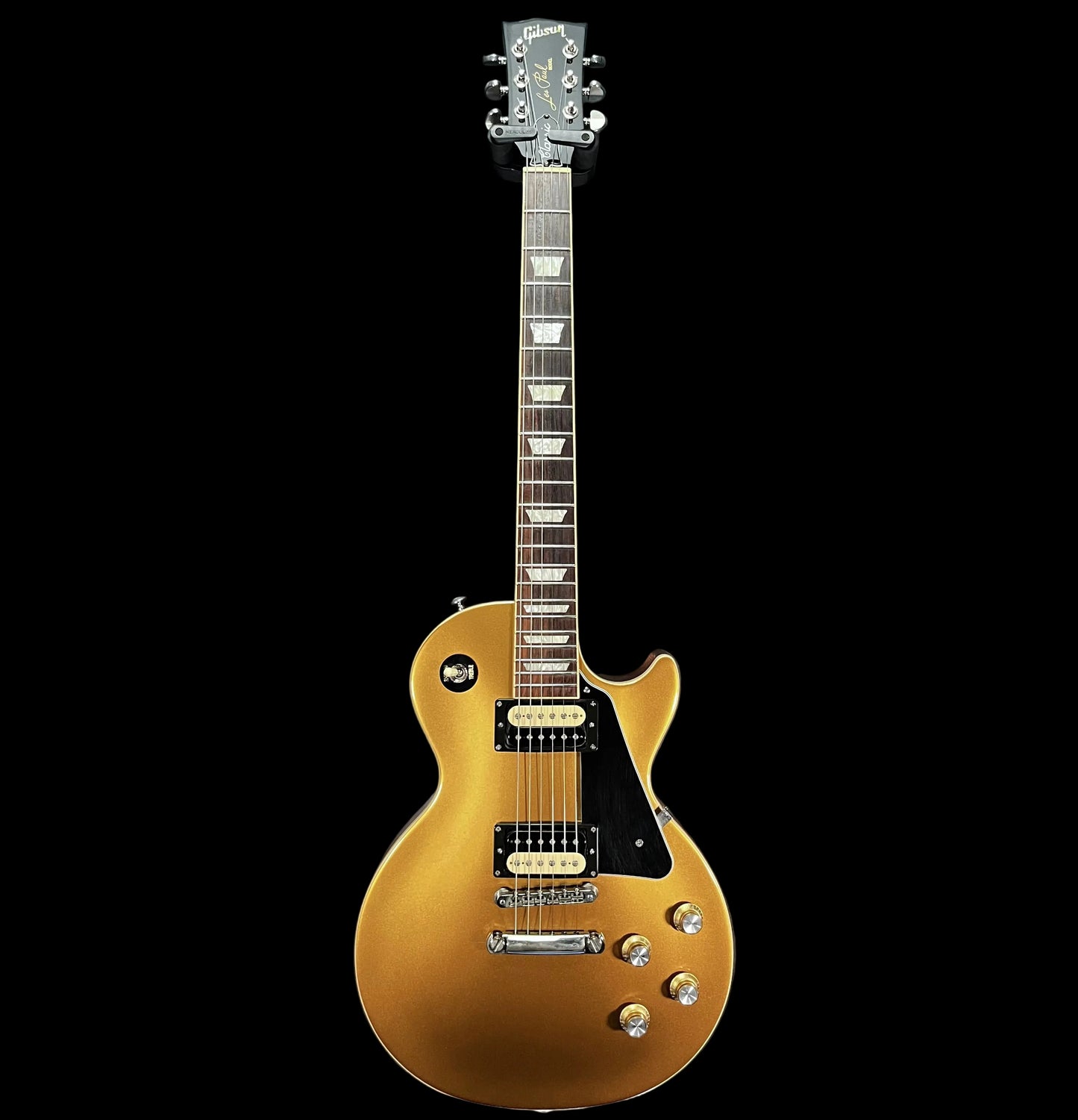 Full front of Used 2019 Gibson Les Paul Classic Gold Top w/Case TFW2735