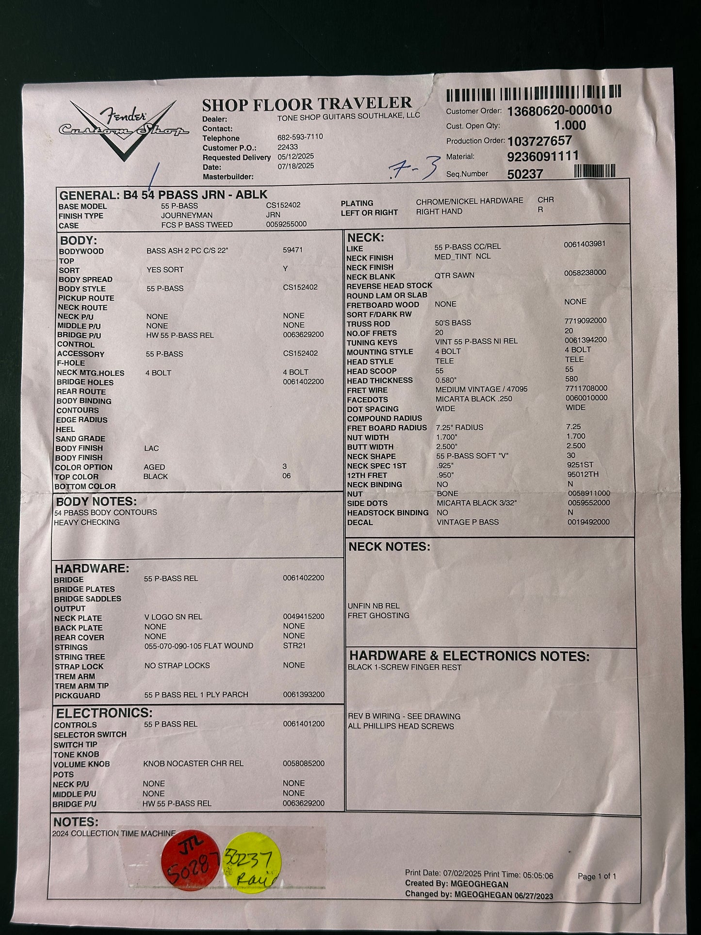 Document with text and a red stamp on a white background