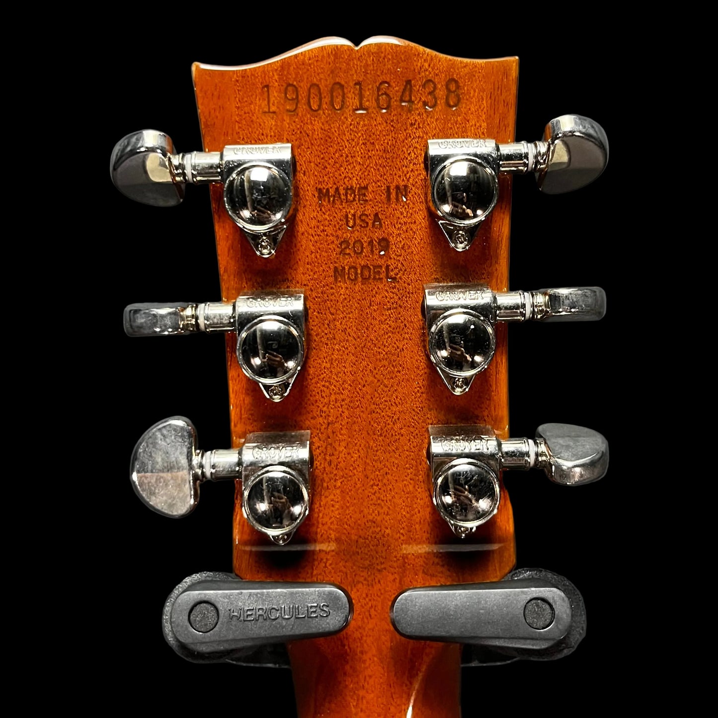 Back of headstock of Used 2019 Gibson Les Paul Classic Gold Top w/Case TFW2735