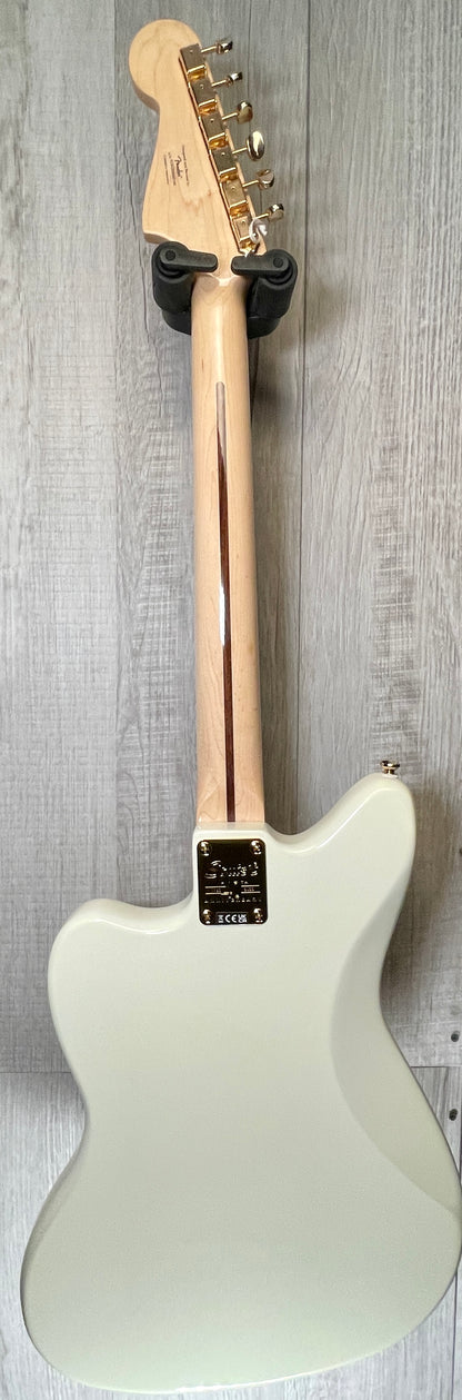 Back full view of Used 2022 Squire 40th Anniversary Jazzmaster Gold Edition Olympic White
