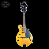 Full front of Used Epiphone Mandolin MM50E /VN Natural.