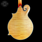 Back of Used Epiphone Mandolin MM50E /VN Natural.