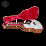 Gibson Custom Dove Alpine White LR Baggs VTC in case.