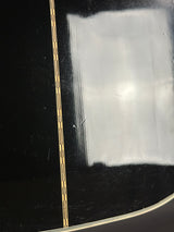 Close-up of a guitar string on a black background