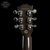 Back of headstock of Gibson Custom Made 2 Measure Hummingbird Maple Long Scale Tri-burst LR Baggs VTC.