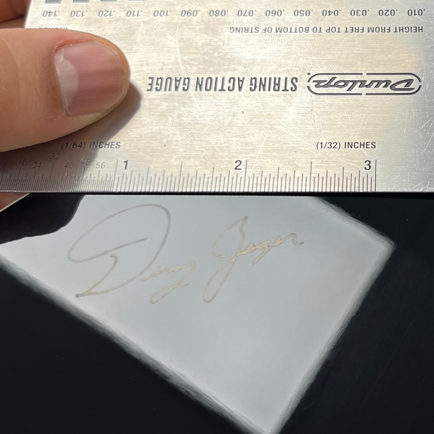 Signature on back of Used 2021 Zager ZAD-80CE AURA/BK Plus w/case TFW2728