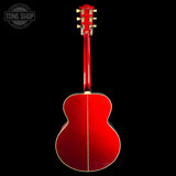 Full back of Gibson Custom Made 2 Measure SJ-200 Candy Apple Red Gloss LR Baggs VTC.