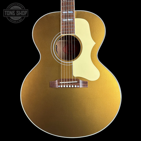 Front of Gibson Custom Made 2 Measure J-185 Original Mahogany Gold Top VOS LR Baggs VTC.