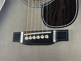 Close-up of an acoustic guitar's soundhole and strings