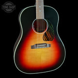 Front angle of Gibson Custom Made 2 Measure J-45 Standard Long Scale Vintage Sunburst.