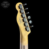 Back of headstock of Fender Custom Shop TSG Exclusive ’52 Telecaster Chambered Chartreuse Sparkle Journeyman Relic.