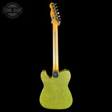 Full back of Fender Custom Shop TSG Exclusive ’52 Telecaster Chambered Chartreuse Sparkle Journeyman Relic.