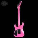 Full back of Jackson Custom Shop USA Special Edition Soloist Platinum Pink.