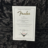 Certificate of authenticity for Used 2015 Fender Custom Shop Artisan Okoume Strat.