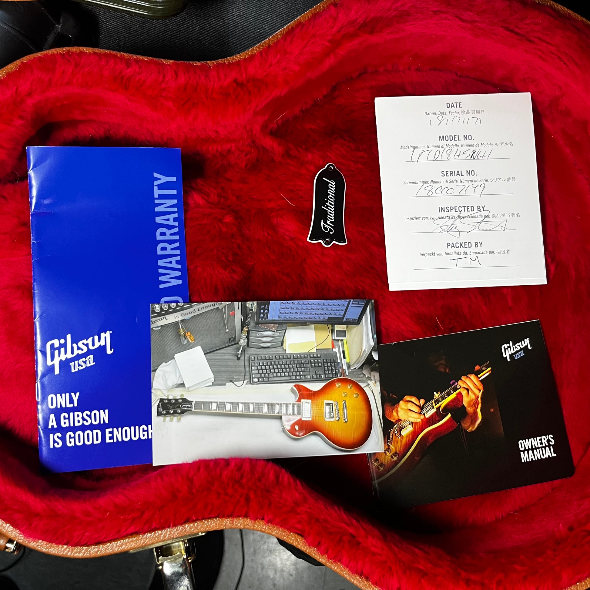 Case candy of Used 2018 Gibson Les Paul Traditional Heritage Cherry Sunburst w/Case TFW2794