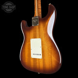 Back angle of Used 2015 Fender Custom Shop Artisan Okoume Strat.