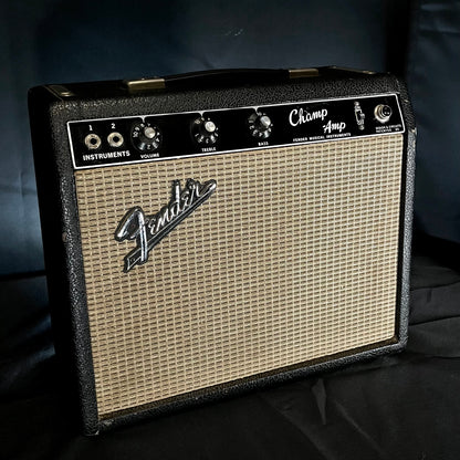 Side of Used Vintage 1966 Fender Champ 6 Watt 1X8 Amplifier TFW103