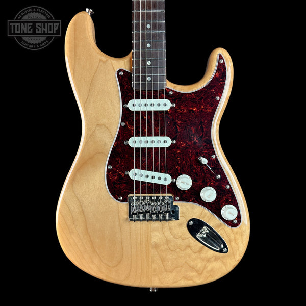 Front of Used Squier 70's Classic Vibe Stratocaster Natural.