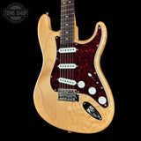 Front angle of Used Squier 70's Classic Vibe Stratocaster Natural.