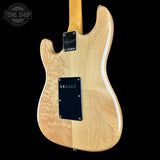 Back angle of Used Squier 70's Classic Vibe Stratocaster Natural.