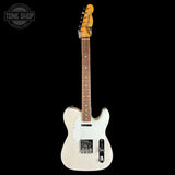 Full front of Used 2020 Fender Jimmy Page Mirror Telecaster White Blonde.