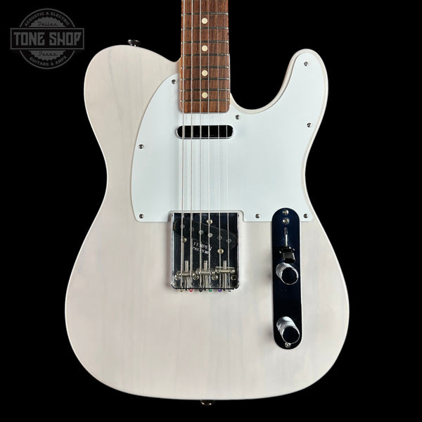 Front of Used 2020 Fender Jimmy Page Mirror Telecaster White Blonde.