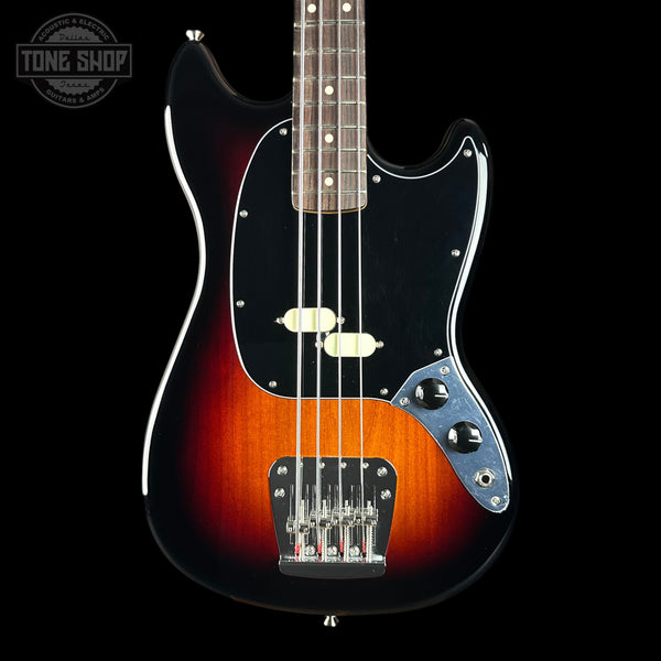 Front of Used Fender American Classic Pro Mustang Bass 3-Color Sunburst.