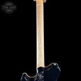 Back of neck of Ernie Ball Music Man 30th Anniversary Axis Translucent Blue Quilt.