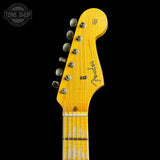 Headstock of Fender Custom Shop Time Machine '57 Strat Heavy Relic Faded Aged 2 Color Sunburst w/case CZ552350.
