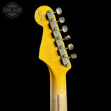 Back of headstock of Fender Custom Shop Time Machine '57 Strat Heavy Relic Faded Aged 2 Color Sunburst w/case CZ552350.