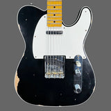 Front of Used 2022 Fender Custom Shop Limited '59 Telecaster Relic Black w/Case TFW2805