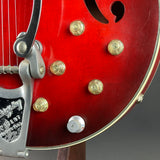 Detail shot of Vintage 1965 Harmony H-78 Red Burst.