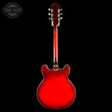Full back of Vintage 1965 Harmony H-78 Red Burst.