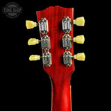 Back of headstock of Used 2009 Gibson Les Paul Traditional Desert Burst.