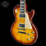 Front angle of Used 2009 Gibson Les Paul Traditional Desert Burst.