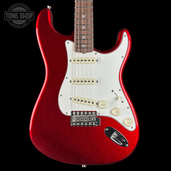 Front of Used 2022 Fender Custom Shop 1966 Closet Classic Stratocaster Candy Apple Red.
