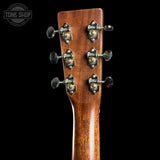 Back of headstock of Used 2025 Martin Custom Shop D-18 1937 Authentic Sinker Mahogany.