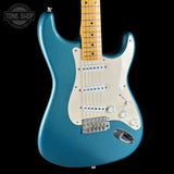 Front angle of Used 2010 Fender Custom Shop Greg Fessler Masterbuilt 50s Closet Classic Strat Lake Placid Blue.