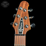 Headstock of Powers Electric A-Type Select Washed Cherry / Garnet Red.