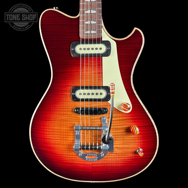 Front of Powers Electric A-Type Select Washed Cherry / Garnet Red.