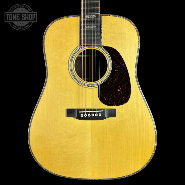 Front of Martin Custom Shop 45 Style Dread Alt Torch Adirondack/Madagascar Rosewood.