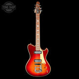 Full front of Powers Electric A-Type Select Washed Cherry / Garnet Red.