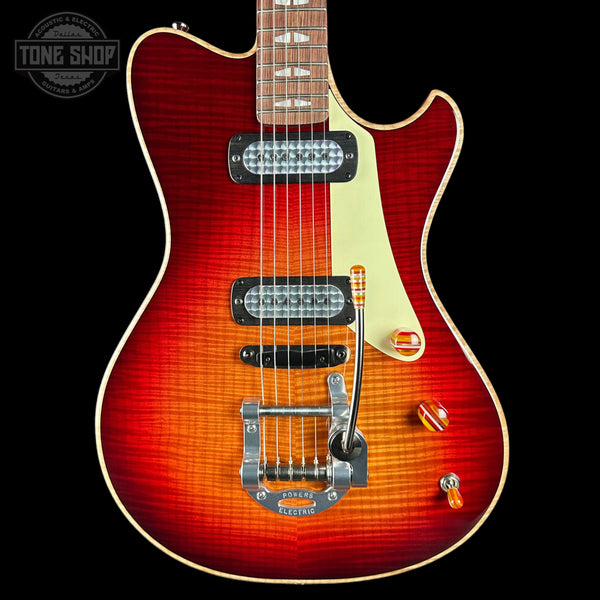 Front of Powers Electric A-Type Select Washed Cherry / Garnet Red.
